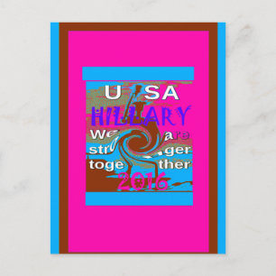 Retro USA Stronger Together Abstrakt Art Print Postkarte