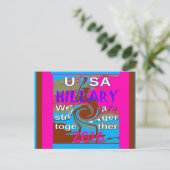 Retro USA Stronger Together Abstrakt Art Print Postkarte (Stehend Vorderseite)