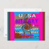 Retro USA Stronger Together Abstrakt Art Print Postkarte (Vorne/Hinten)