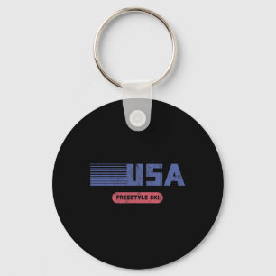Retro Usa Team American Freestyle Skifahren Ski Vi Schlüsselanhänger