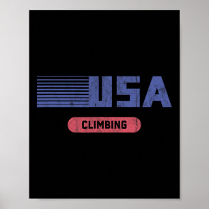 Retro Usa Team Amerikanisches Klettern Vintage  Poster