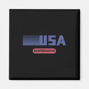 Retro Usa Team Amerikanisches Skateboarding Vintag Magnet