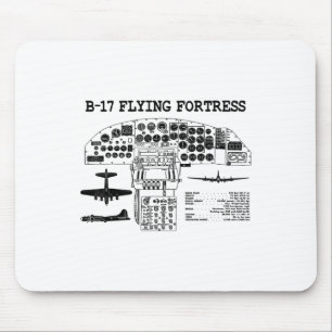 Retro USA Wwii B-17 Pit Usa Warplane B17 Flying fo Mousepad