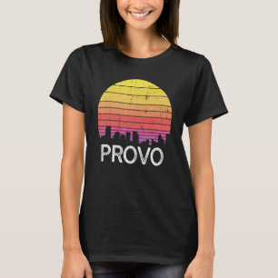 Retro Utah Provo Skyline Vintage urbane Gebäude T-Shirt