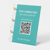 Retro Vacation Rental WiFi Information QR Code Sockelschild (Vorderseite)