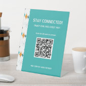 Retro Vacation Rental WiFi Information QR Code Sockelschild (In SItu)