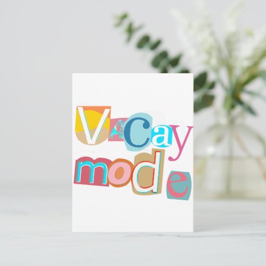 Retro-Vacay-Modus im Strandstil Postkarte (Stehend Vorderseite)