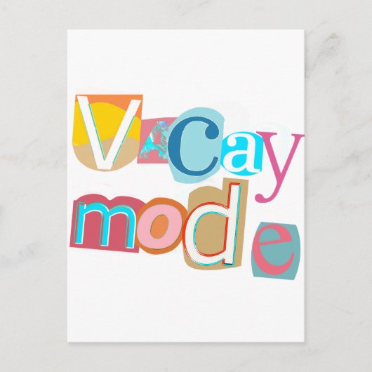 Retro-Vacay-Modus im Strandstil Postkarte (Vorderseite)