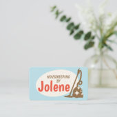 Retro Vacuum House Cleaner Service Business Card Visitenkarte (Stehend Vorderseite)