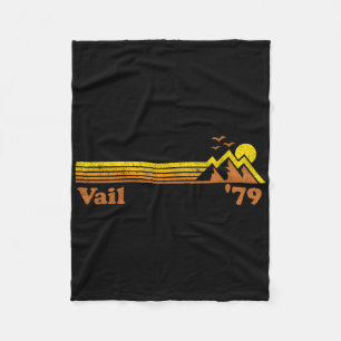 Retro Vail Ski Resort Colorado Snowboard Mountain Fleecedecke