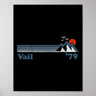 Retro Vail Ski Resort Colorado Snowboard Mountain Poster