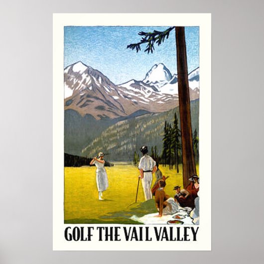 Retro Vail Valley Golfreisen Poster (Vorne)