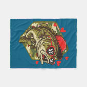 Retro Valentine B Fishing Camo Fisherman Valentine Fleecedecke (Vorderseite (Horizontal))