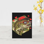 Retro Valentine B Fishing Camo Fisherman Valentine Karte (Gelbe Blume)