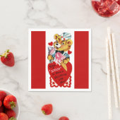 Retro Valentine Bär und Eiscreme Papier Napkin Serviette (Beispiel)