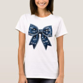 Retro Valentine Bow Denim  T-Shirt (Vorderseite)
