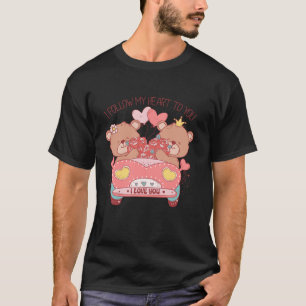 Retro Valentine Couple Bears Liebe Herzlich Willko T-Shirt