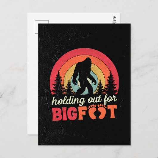 Retro Valentine Day-Geschenk für Bigfoot Postkarte (Vorne/Hinten)