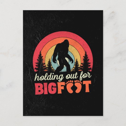 Retro Valentine Day-Geschenk für Bigfoot Postkarte (Vorderseite)