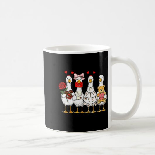 Retro Valentine Goose Funny Nk Coquette Love Silly Kaffeetasse (Rechts)