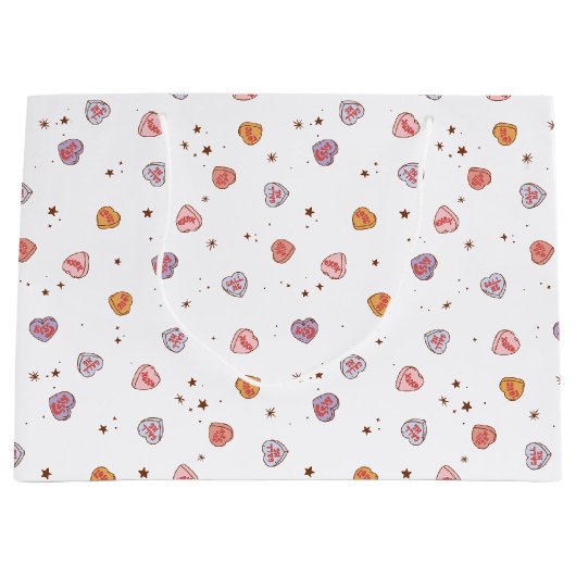 Retro Valentine Große Geschenktüte (Vorderseite)