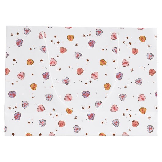 Retro Valentine Große Geschenktüte (Rückseite)