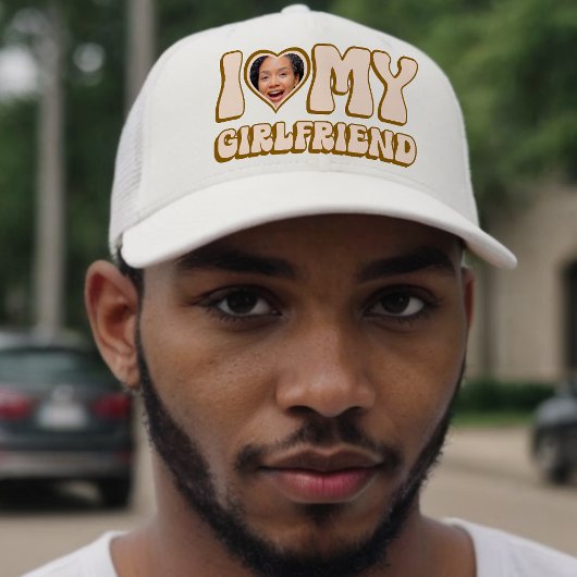 Retro Valentine Heart Foto I Liebe Meine Freundin Truckerkappe