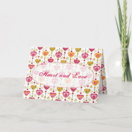 Retro Valentine Heart Greeting Card Feiertagskarte
