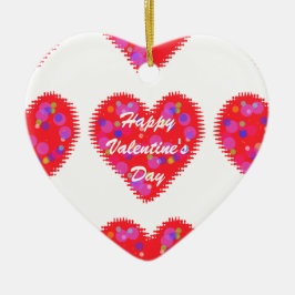 Retro Valentine Hearts Keramik Ornament