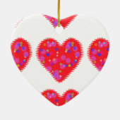 Retro Valentine Hearts Keramik Ornament (Hinten)