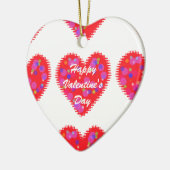 Retro Valentine Hearts Keramik Ornament (Links)