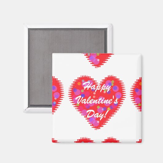 Retro Valentine Hearts Magnet (Vorderseite/Rückseite)