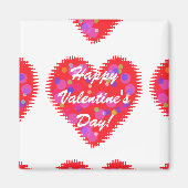 Retro Valentine Hearts Magnet (Vorne)