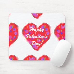 Retro Valentine Hearts Mousepad