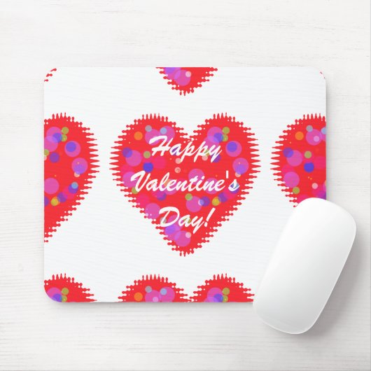 Retro Valentine Hearts Mousepad (Mit Mouse)