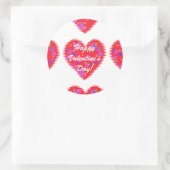 Retro Valentine Hearts Runder Aufkleber (Tasche)