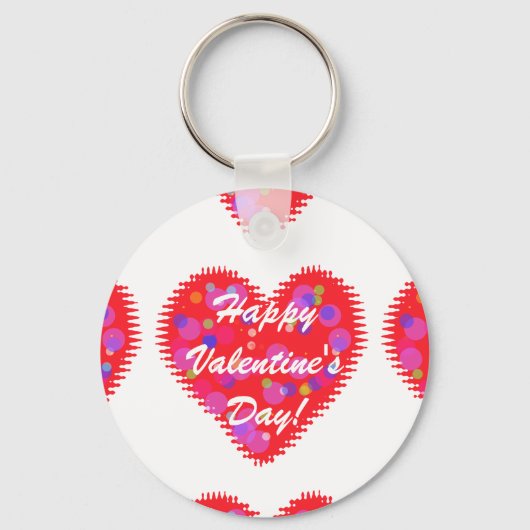 Retro Valentine Hearts Schlüsselanhänger (Vorderseite)