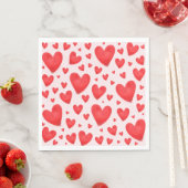 Retro Valentine Hearts Wedding Red Pink Serviette (Beispiel)