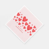 Retro Valentine Hearts Wedding Red Pink Serviette (Ecke)