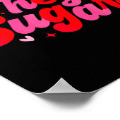 Retro Valentine Hey Sugar Cute Valentines Poster (Ecke)