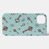Retro Valentine Keys Case-Mate iPhone Hülle (Rückseite (Horizontal))