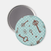 Retro Valentine Keys Magnet (Vorderseite/Rückseite)