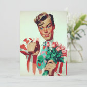 Retro Valentine Koketter Typ Einladung (Stehend Vorderseite)