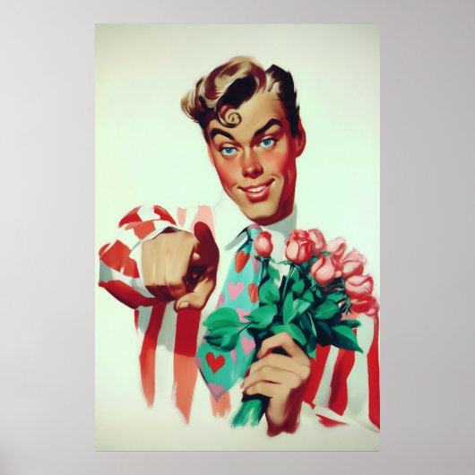 Retro Valentine Koketter Typ Poster (Vorne)