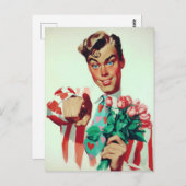 Retro Valentine Koketter Typ Postkarte (Vorne/Hinten)