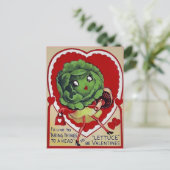 Retro Valentine Lettuce Postkarte (Stehend Vorderseite)