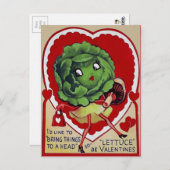 Retro Valentine Lettuce Postkarte (Vorne/Hinten)