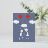 Retro Valentine Love Sweetheart Feiertagspostkarte (Stehend Vorderseite)