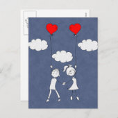 Retro Valentine Love Sweetheart Feiertagspostkarte (Vorne/Hinten)