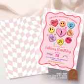 Retro valentine Pink Girl Herzstück Candy Einladung